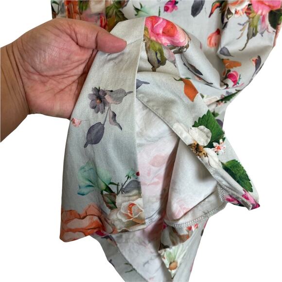 Asos Spaghetti Strap Floral Bodycon Midi Dress Blue Multi Size 6 - Picture 3 of 8